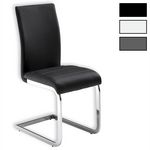 IDIMEX Lot de 4 chaises LETICIA, en synthétique. Coloris disponibles : Noir, Blanc, Gris