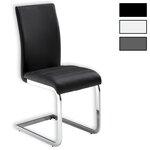 IDIMEX Lot de 4 chaises LETICIA, en synthétique. Coloris disponibles : Gris, Blanc, Noir