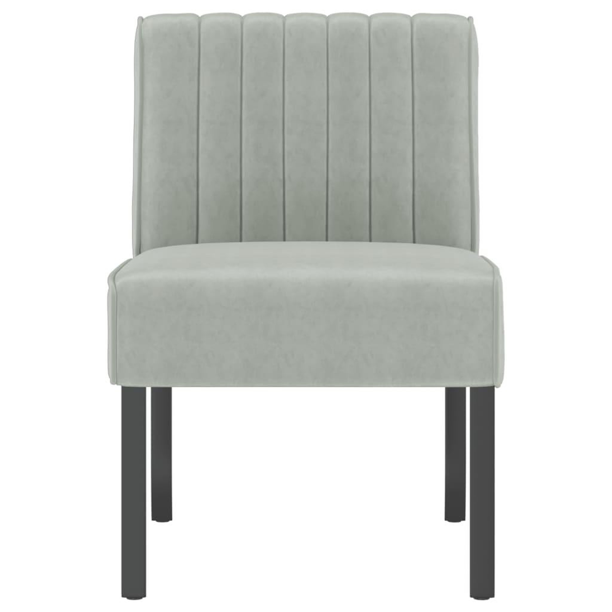 Voir la diapositive 3 : VIDAXL Fauteuil sans accoudoirs gris clair velours