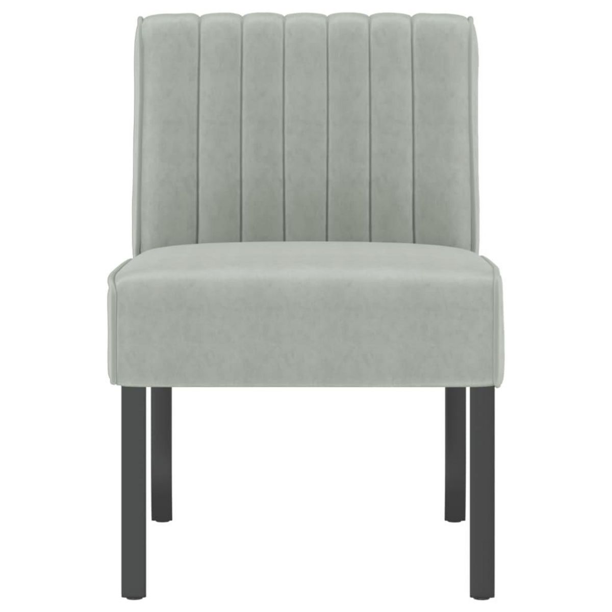 VIDAXL Fauteuil sans accoudoirs gris clair velours