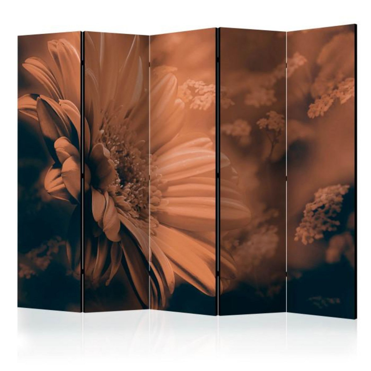 Paris Prix Paravent 5 Volets  Gerbera in Bronze  172x225cm