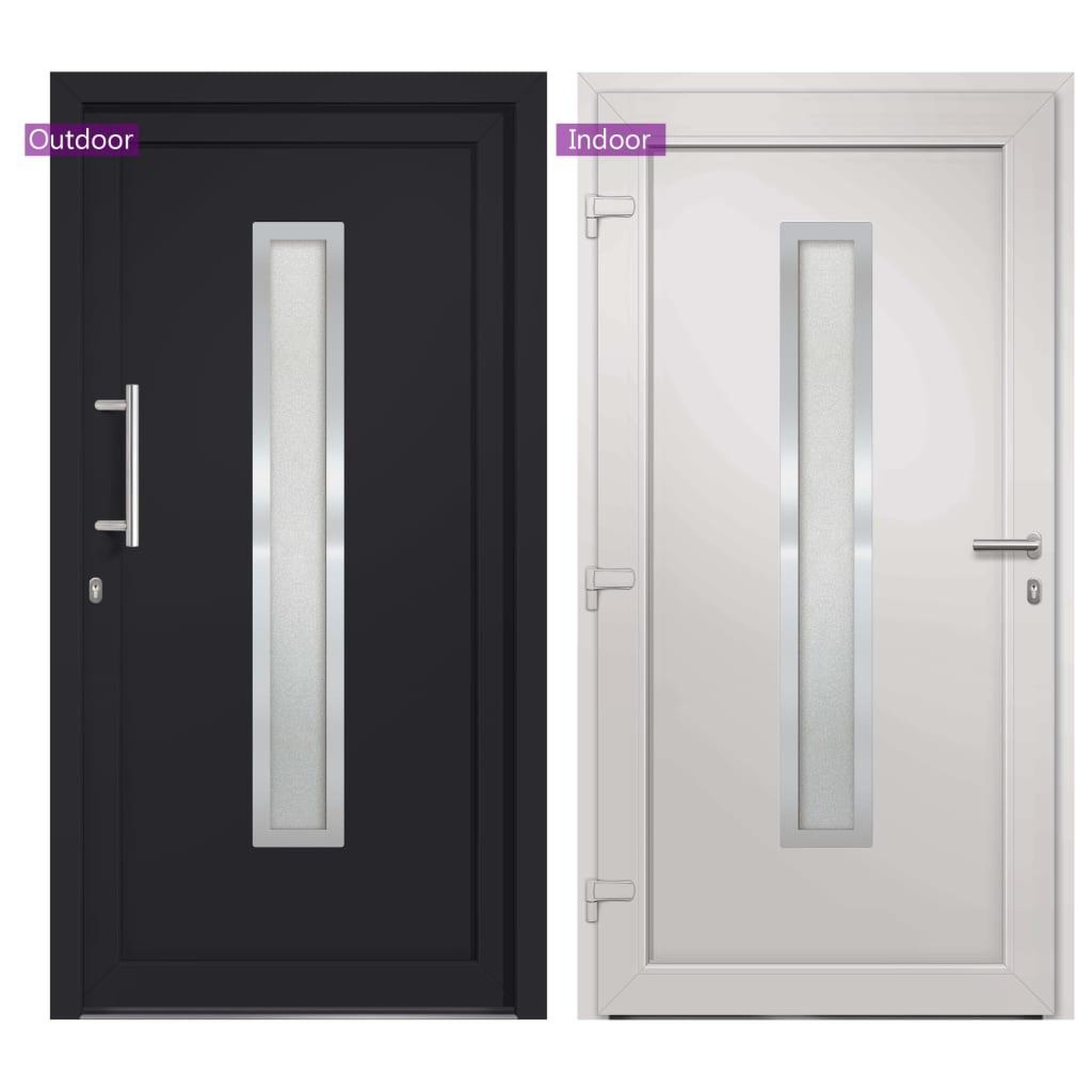 Voir la diapositive 3 : VIDAXL Porte d'entree Anthracite 108x208 cm