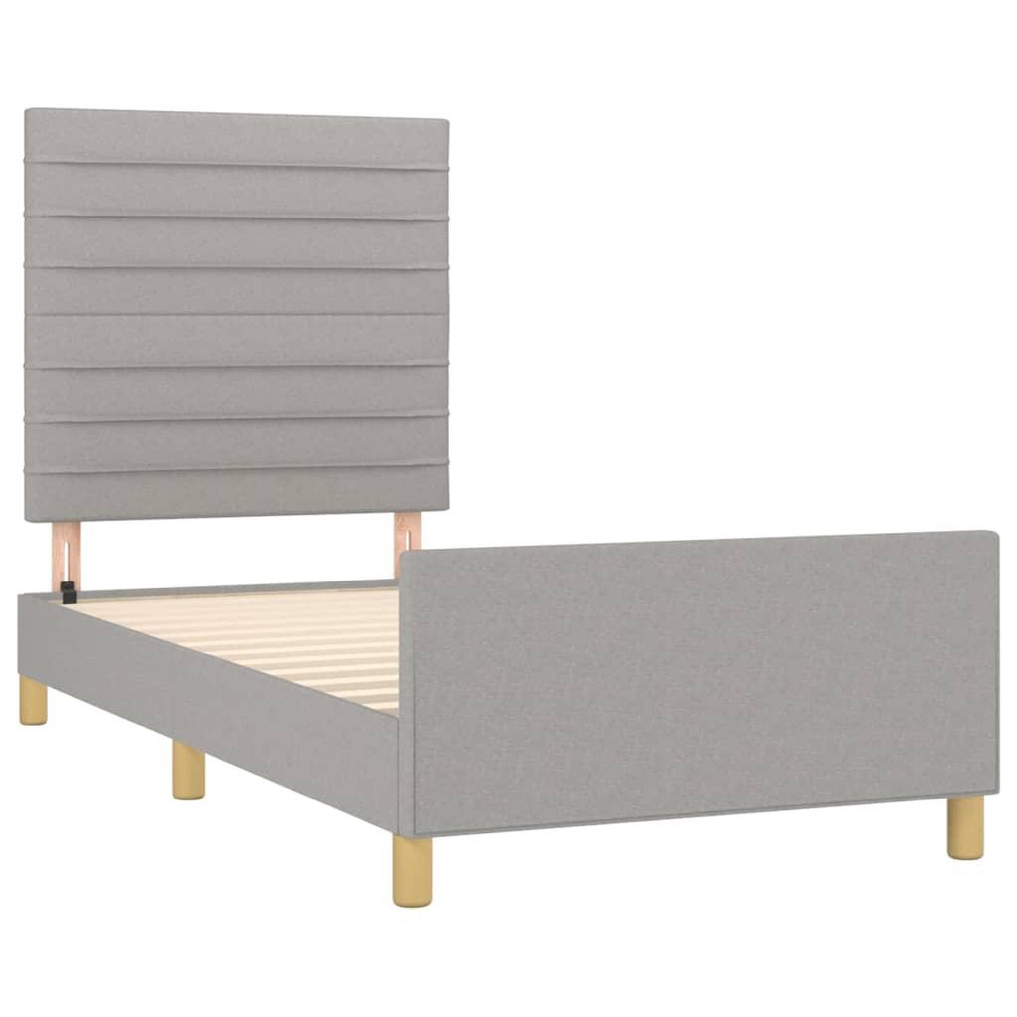 Voir la diapositive 4 : VIDAXL Cadre de lit sans matelas gris clair 80x200 cm tissu