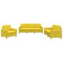 Voir la diapositive 2 : VIDAXL Ensemble de canapes 3 pcs avec coussins Jaune clair Tissu