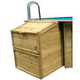 Voir la diapositive 1 : GRE Coffre filtration bois pour piscine - H. 1-46m