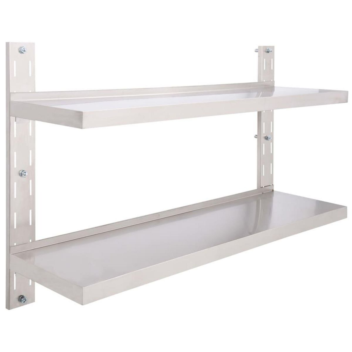 VIDAXL Etagere murale a 2 niveaux Acier inoxydable 120x30 cm