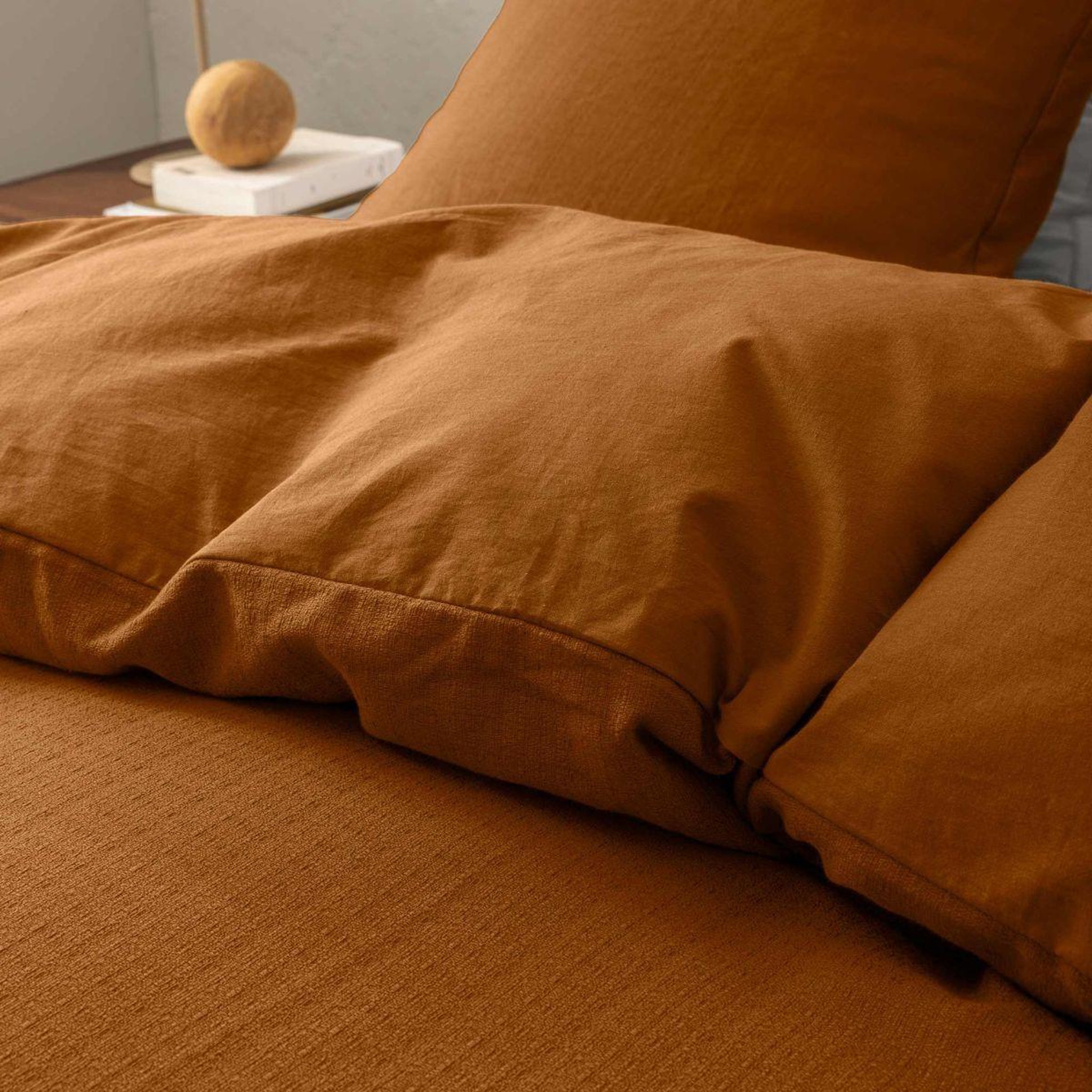 Voir la diapositive 2 : Douceur d'Intérieur Parure de lit 3 pièces  clara  260x240cm caramel