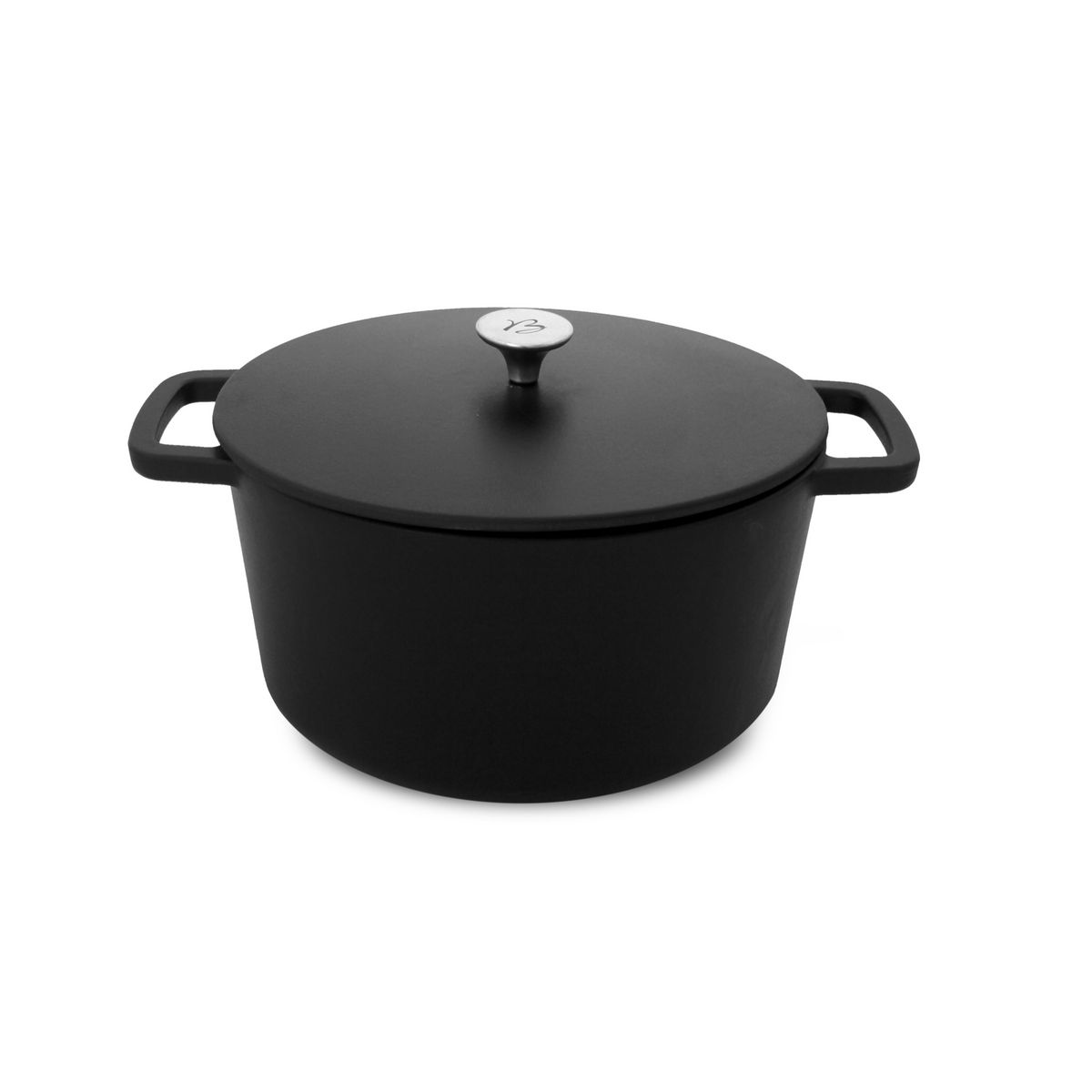 BAUMALU Cocotte ronde induction en fonte émaillée BLACK DESIGN 24 cm