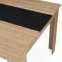 Voir la diapositive 5 : ID MARKET Table à manger extensible rectangle GEORGIA 6-10 personnes imitation hêtre et noire 140-220 x 90 cm