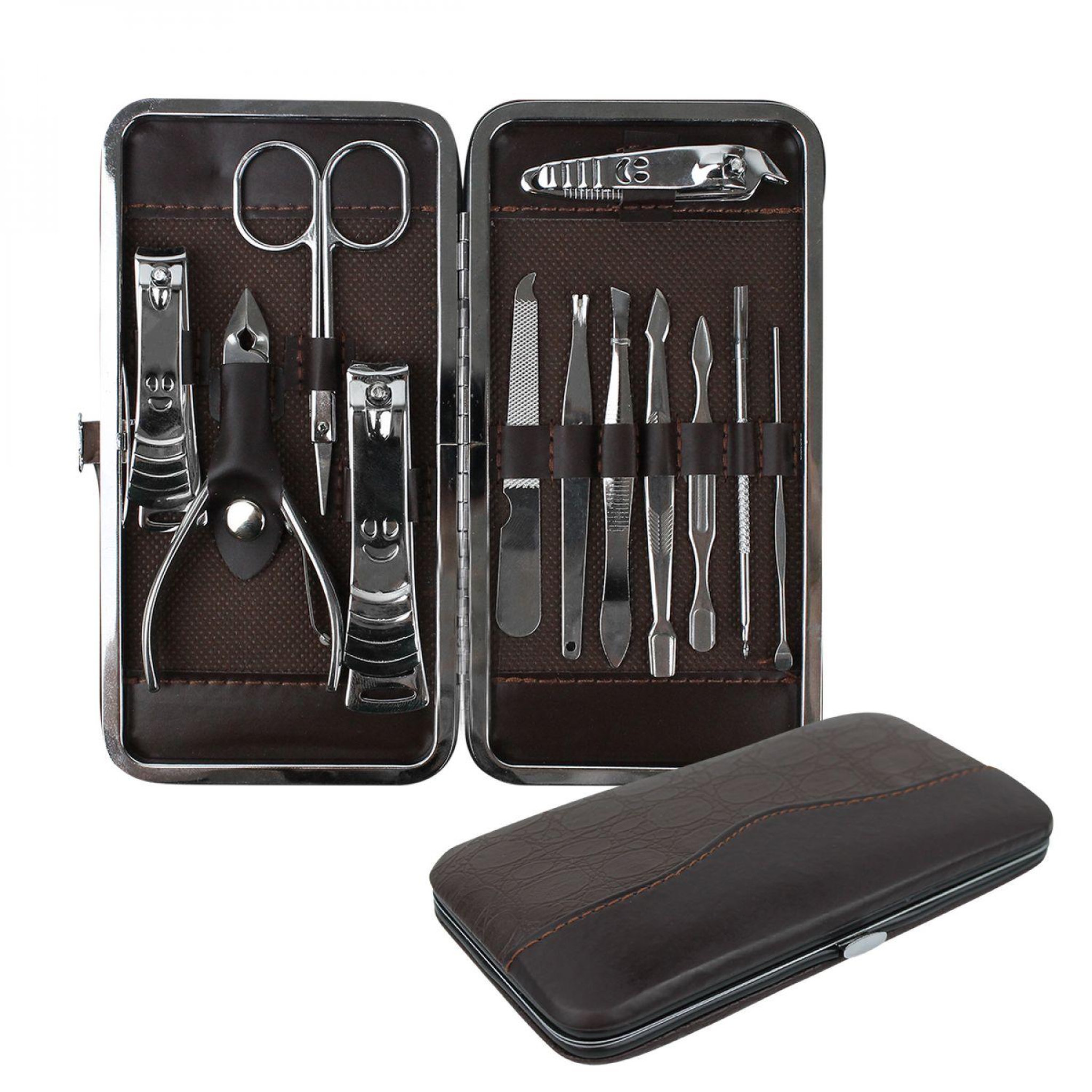 VIVEZEN Kit, trousse de manucure et pédicure de voyage 12 pièces