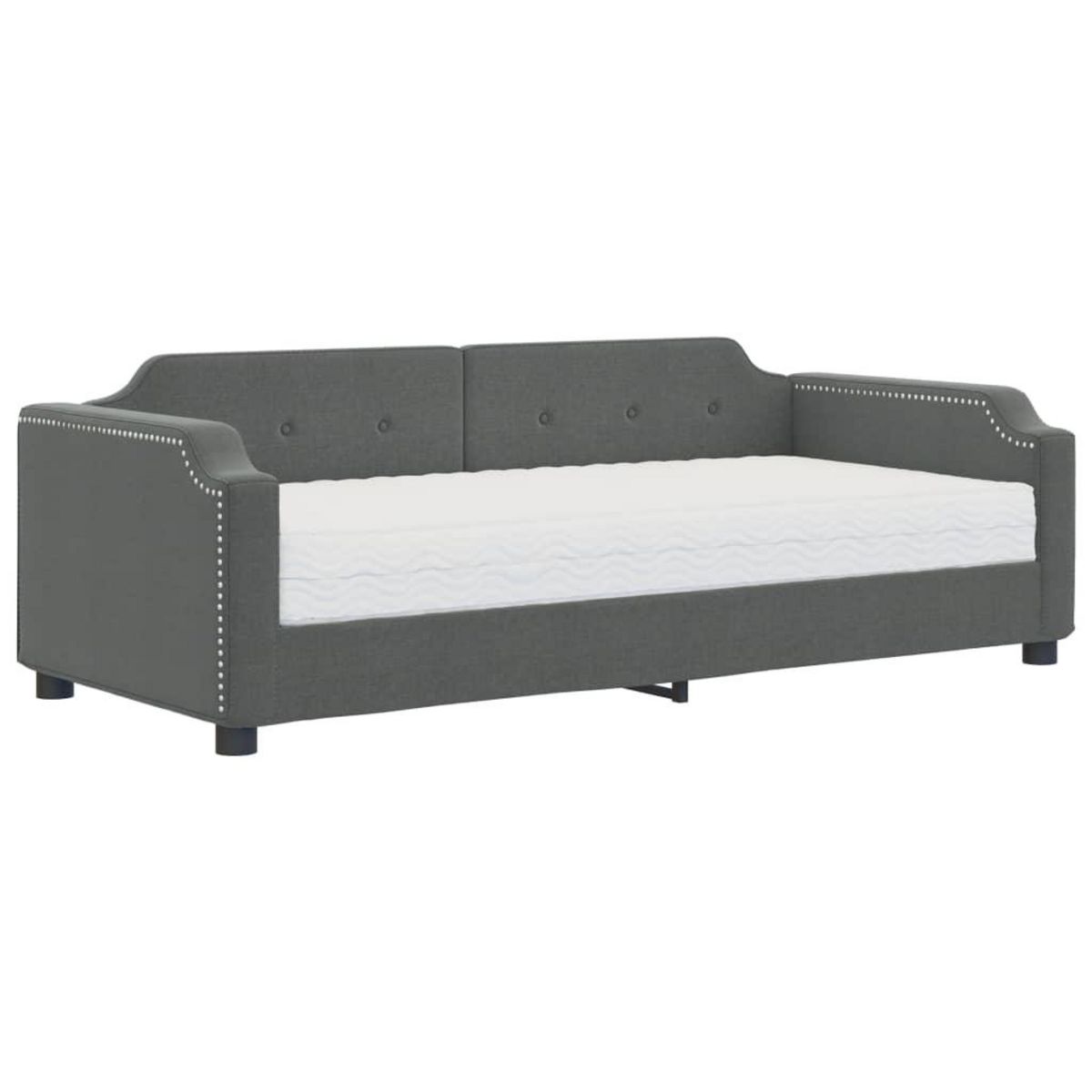 VIDAXL Lit de jour avec matelas gris fonce 100x200 cm tissu