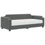 Voir la diapositive 2 : VIDAXL Lit de jour avec matelas gris fonce 100x200 cm tissu