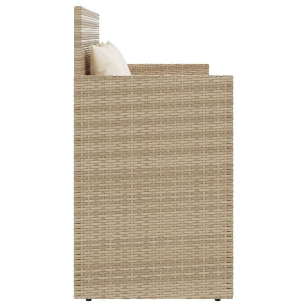 VIDAXL Banc de jardin avec coussins beige résine tressée