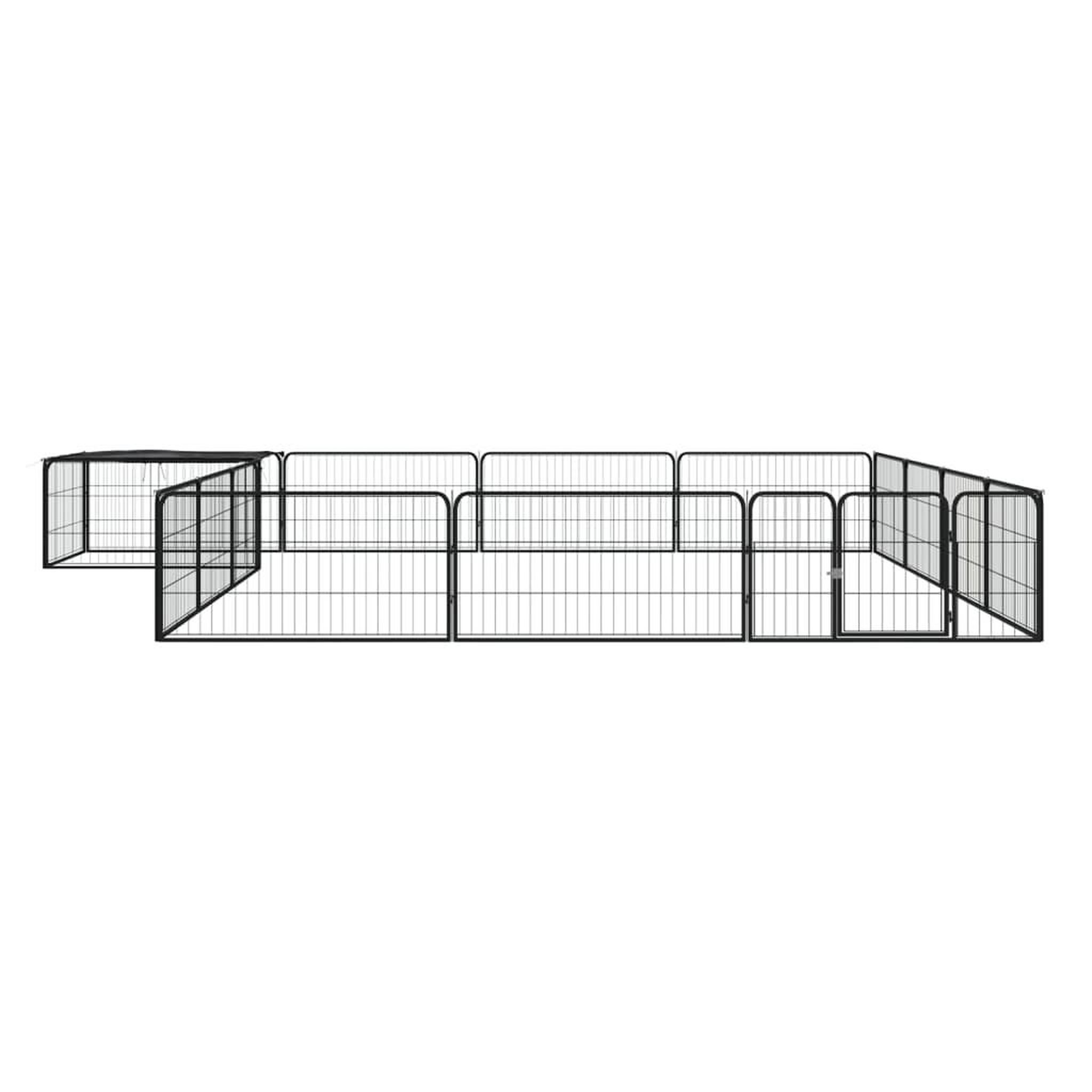 Voir la diapositive 2 : VIDAXL Parc pour chien 16panneaux Noir 100x50cm Acier enduit de poudre