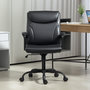 Voir la diapositive 4 : HOMCOM Chaise de bureau manager réglable accoudoirs rembourrés métal synthétique noir