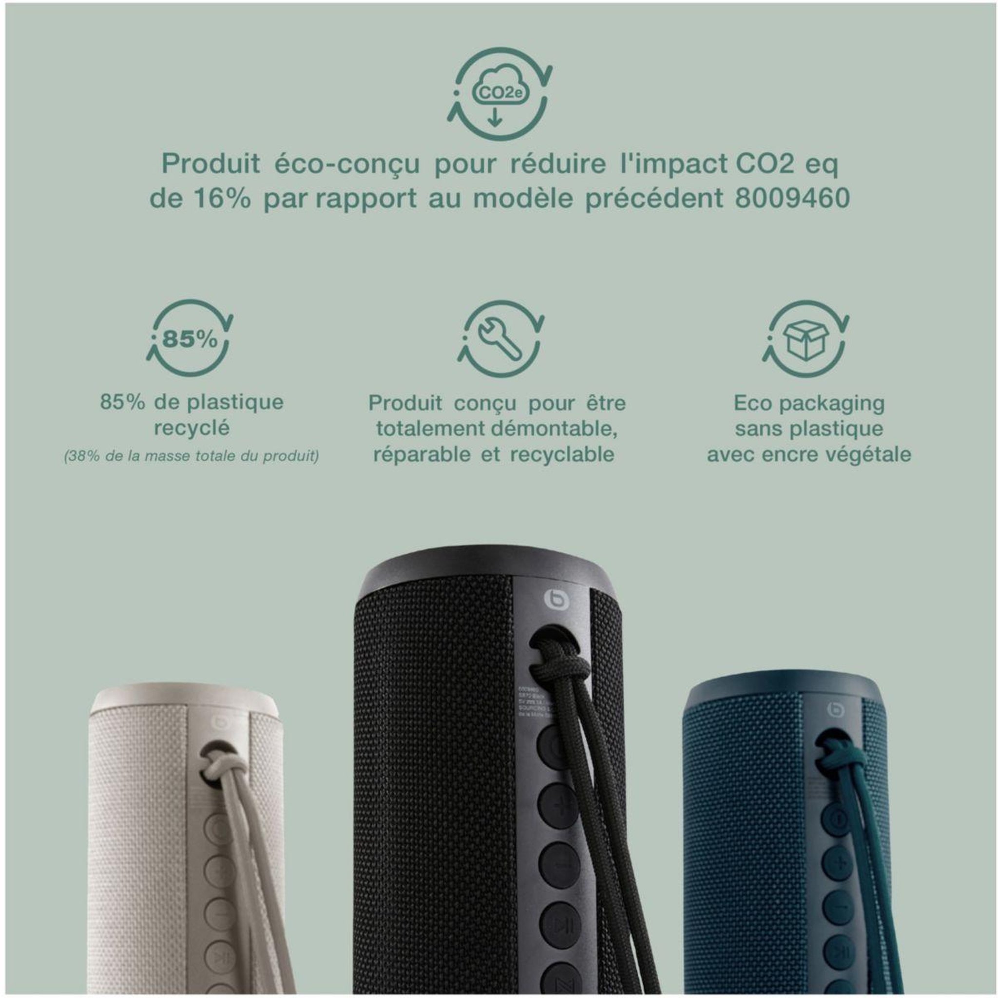 Voir la diapositive 2 : ESSENTIEL B Enceinte portable SB70 Bleue ECO-CONCUE
