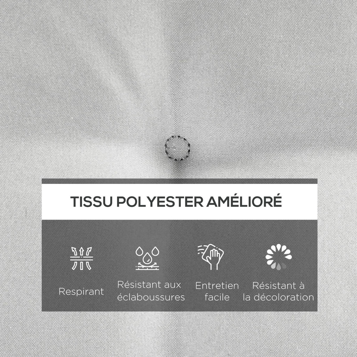 OUTSUNNY Lot de 4 coussins de chaises de jardin polyester gris clair