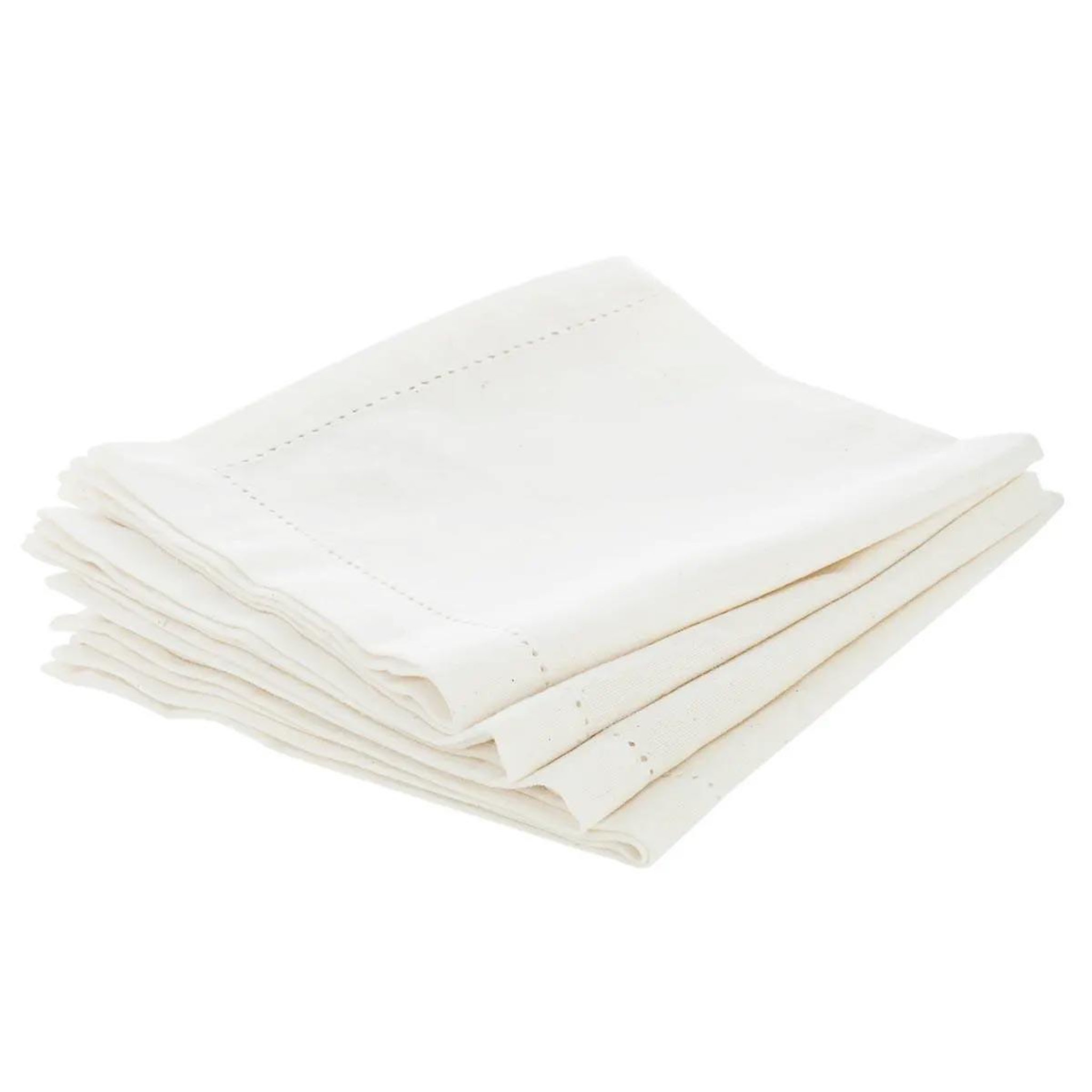 ATMOSPHERA Lot de 4 serviettes de table  chambray  40x40cm ecru