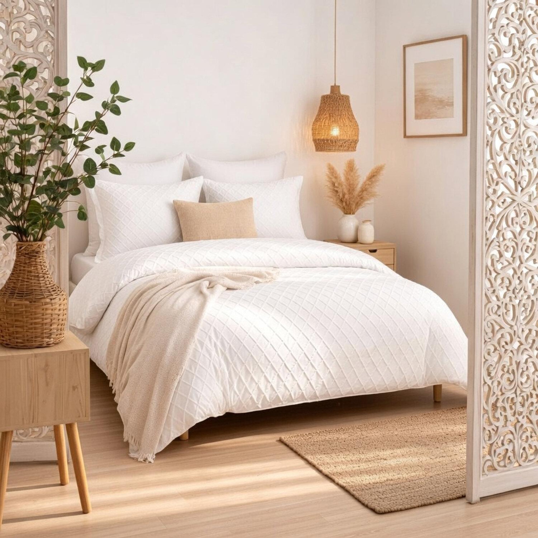 Voir la diapositive 2 : Les Ateliers du Linge Parure housse de couette tufté microfibre - marla