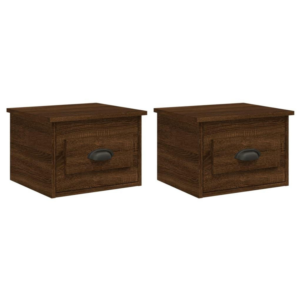 VIDAXL Tables de chevet murales 2 pcs Chene marron 41,5x36x28 cm