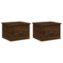 Voir la diapositive 2 : VIDAXL Tables de chevet murales 2 pcs Chene marron 41,5x36x28 cm