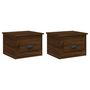 Voir la diapositive 2 : VIDAXL Tables de chevet murales 2 pcs Chene marron 41,5x36x28 cm