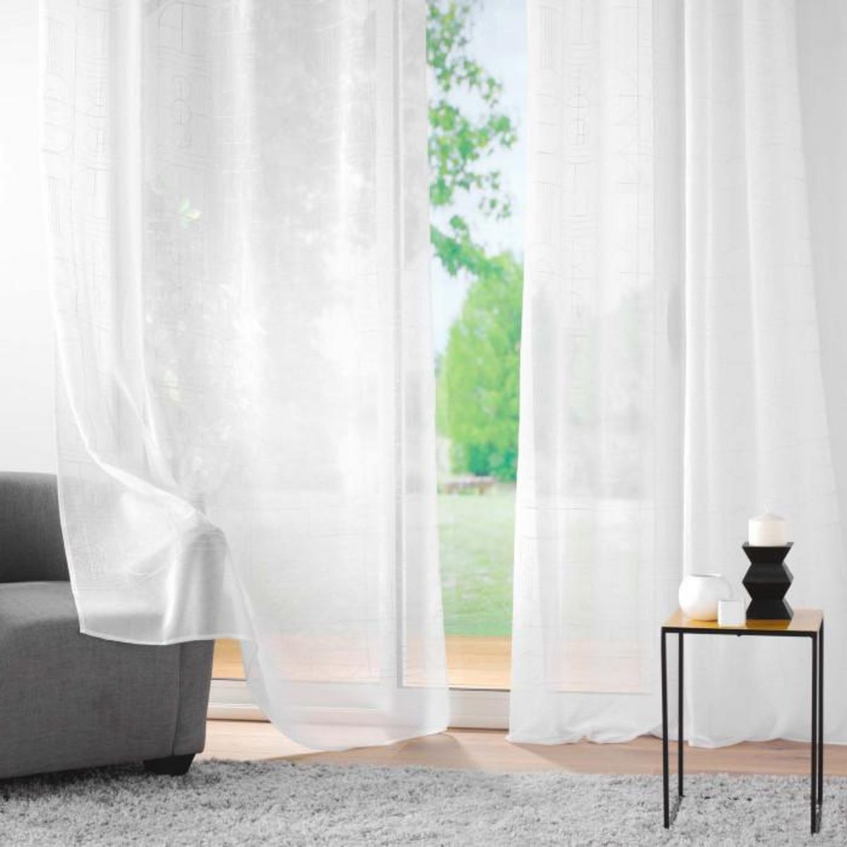 Paris Prix Rideau Voilage à Œillets  Odessa  140x240cm Blanc