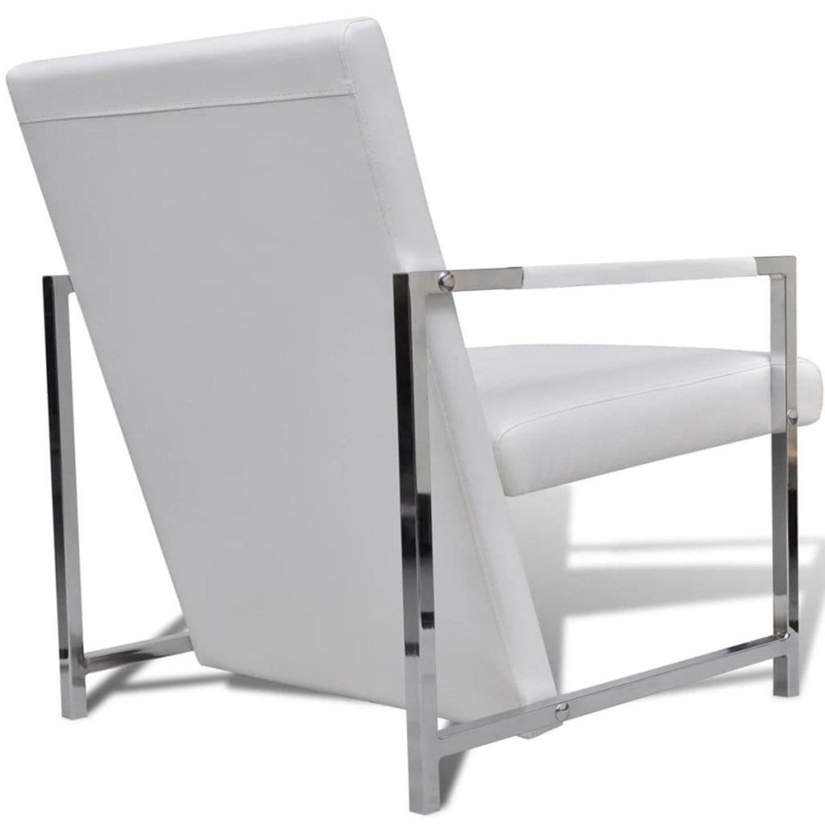 VIDAXL Fauteuil avec pieds chromes Blanc Similicuir