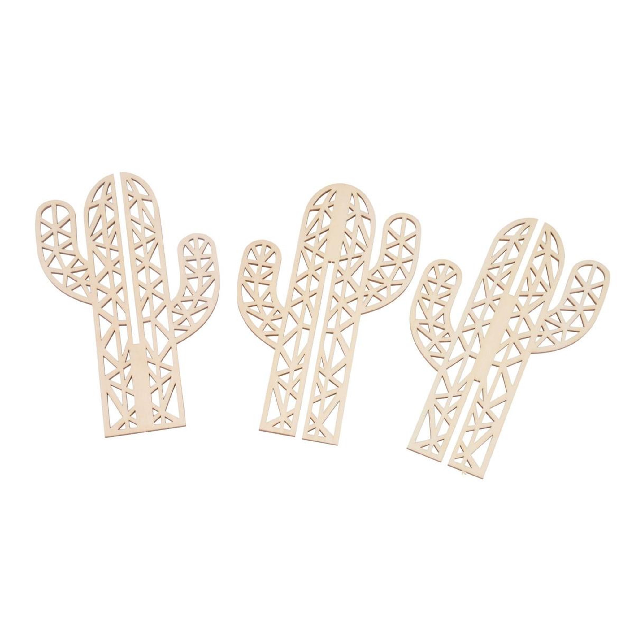 Voir la diapositive 2 : HOMEA Puzzle 3D à Personnaliser  Cactus  29cm Naturel