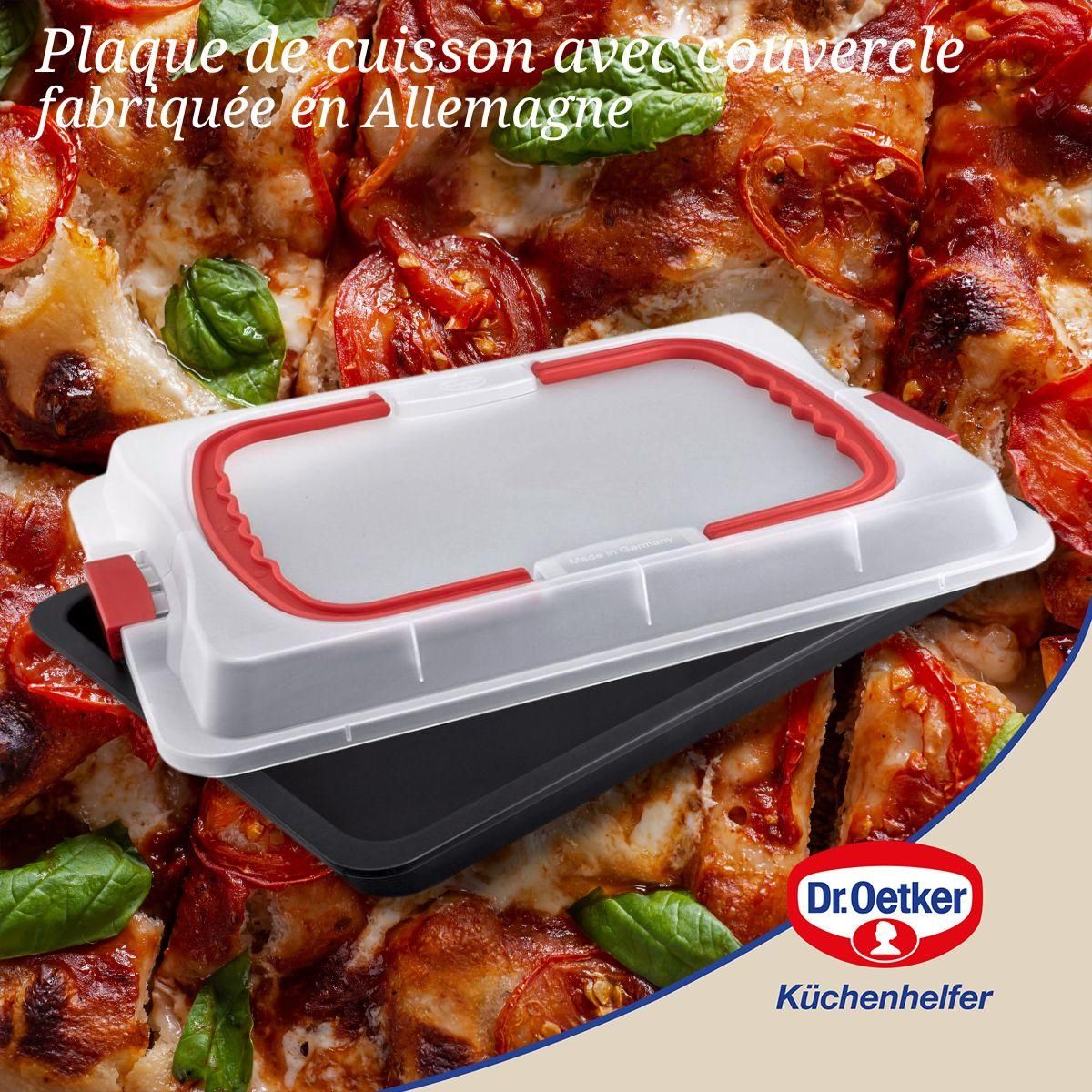 DR.OETKER Plaque de cuisson avec couvercle 42 x 29 cm Dr. Oetker Bake and Go