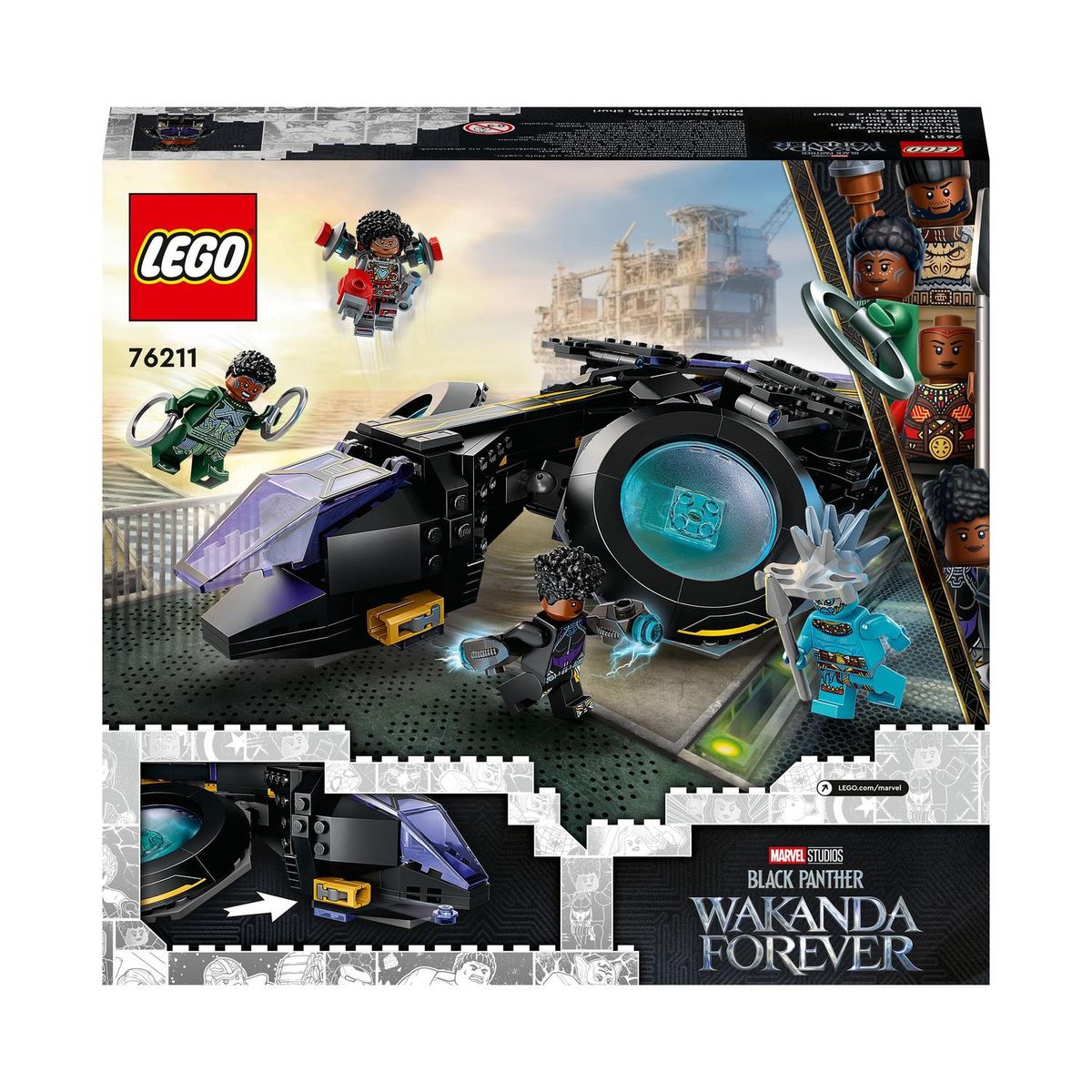 LEGO Super Heroes 76211 Le Sunbird de Shuri Black Panther,  Wakanda Forever Figurine, Avengers, Super-Héros, Cadeau Enfants 8 Ans