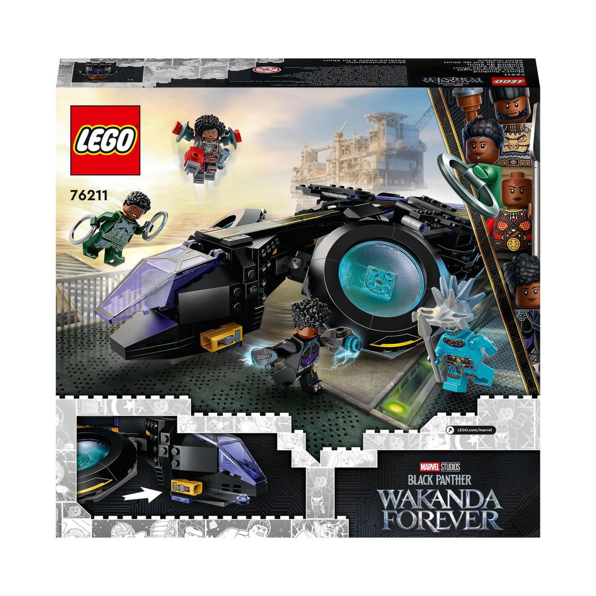 LEGO Super Heroes 76211 Le Sunbird de Shuri Black Panther,  Wakanda Forever Figurine, Avengers, Super-Héros, Cadeau Enfants 8 Ans