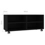 Voir la diapositive 6 : VIDAXL Meuble TV avec roulettes Noir 90x35x35 cm Bois d'ingenierie