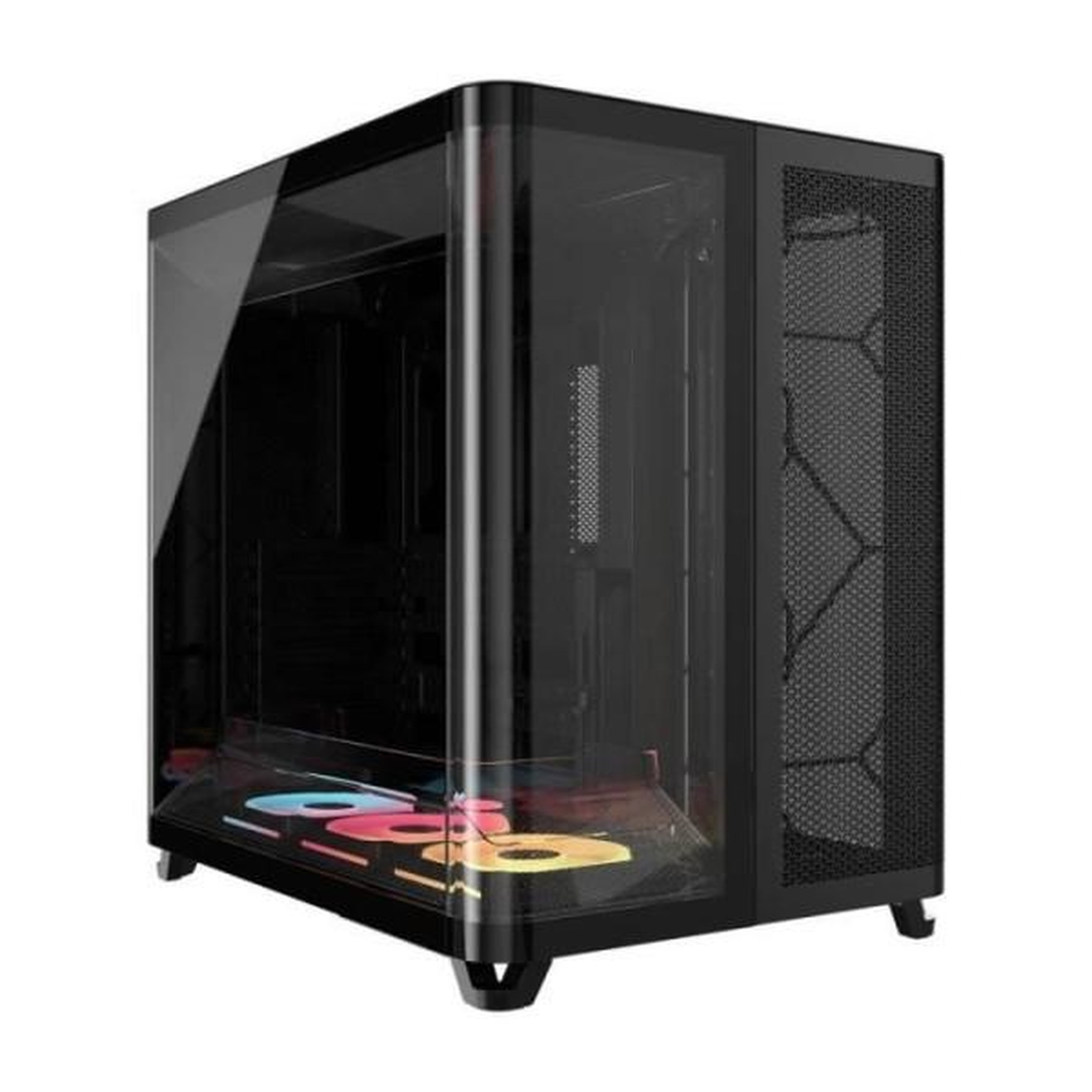 Corsair Boitier pc - corsair - air 5400 lx-r link tempered glass mid-tower - ventilateurs rgb a rotor inversé - noir