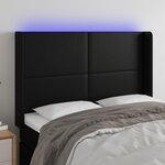VIDAXL Tete de lit a LED Noir 147x16x118/128 cm Similicuir