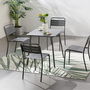 Voir la diapositive 4 : CONCEPT USINE Table carrée 4 places 70x70cm gris foncé BERGAME