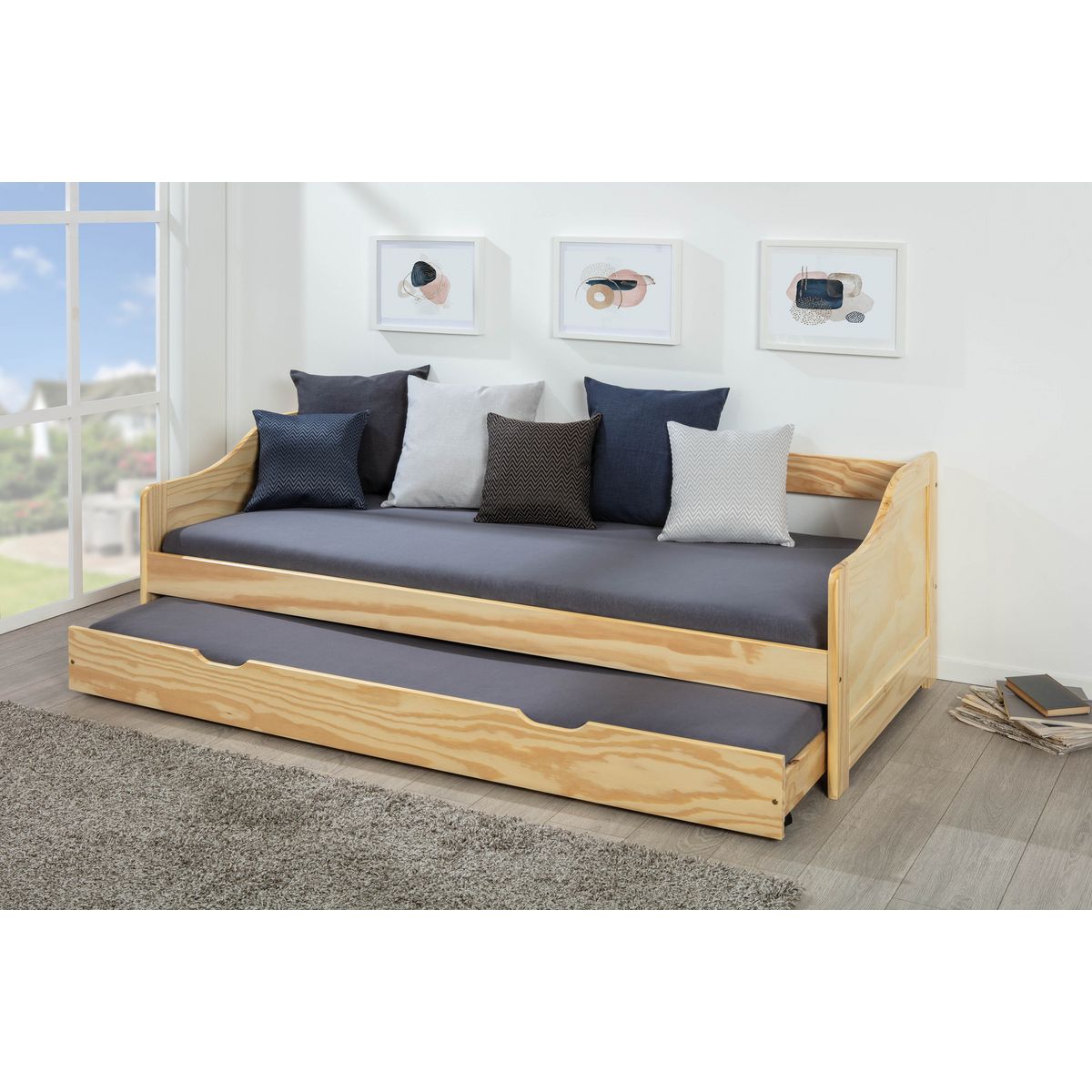 Lit banquette gigogne 90x190cm ANDREA