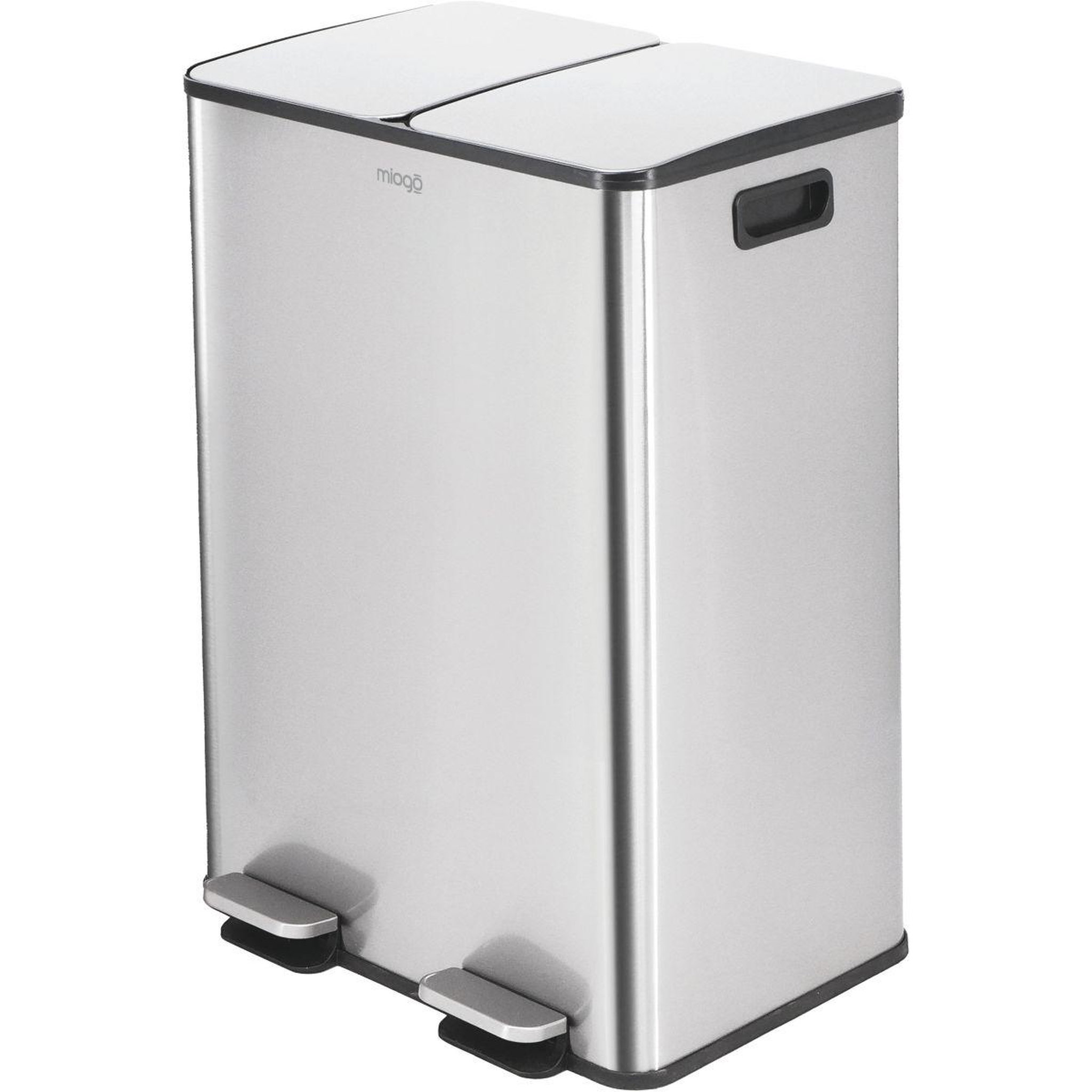 MIOGO Poubelle de cuisine tri sélectif tri selectif 60l inox