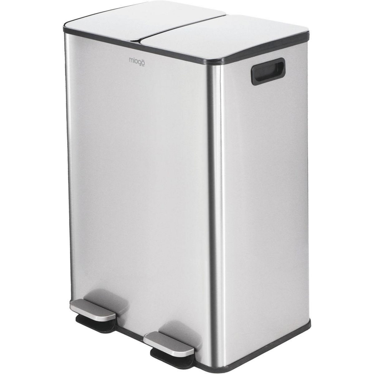MIOGO Poubelle de cuisine tri sélectif Tri selectif 60L inox