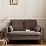 Voir la diapositive 2 : SWEEEK Canapé en tissu marron - Bjorn - Canapé 2 places fixe droit pieds bois. style scandinave