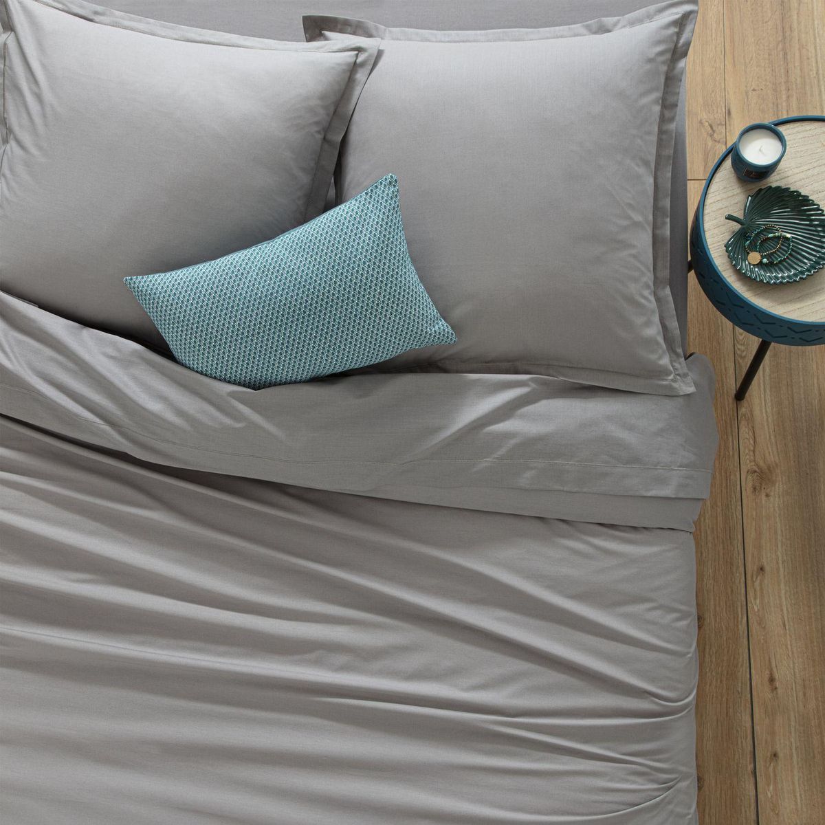 ATMOSPHERA Housse de couette 2 places en coton fermeture boutons