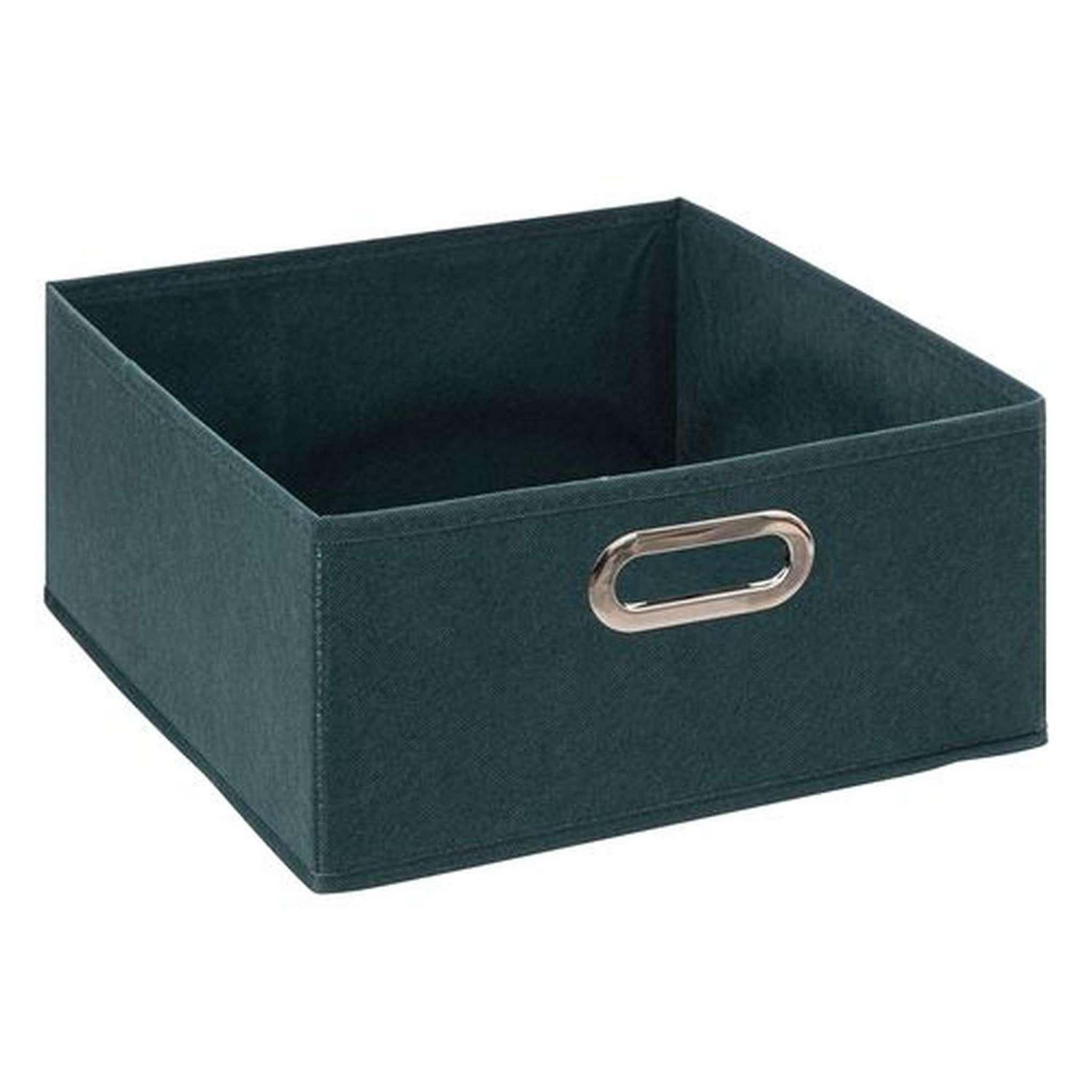 Voir la diapositive 2 : FIVE Lot de 2 boites de rangement en tissu - 31x31x15cm - Bleu Pétrol