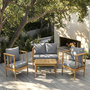 Voir la diapositive 2 : Habitat et Jardin Salon de jardin en bois avec coussins inclus  Milano  - 4 places - Gris
