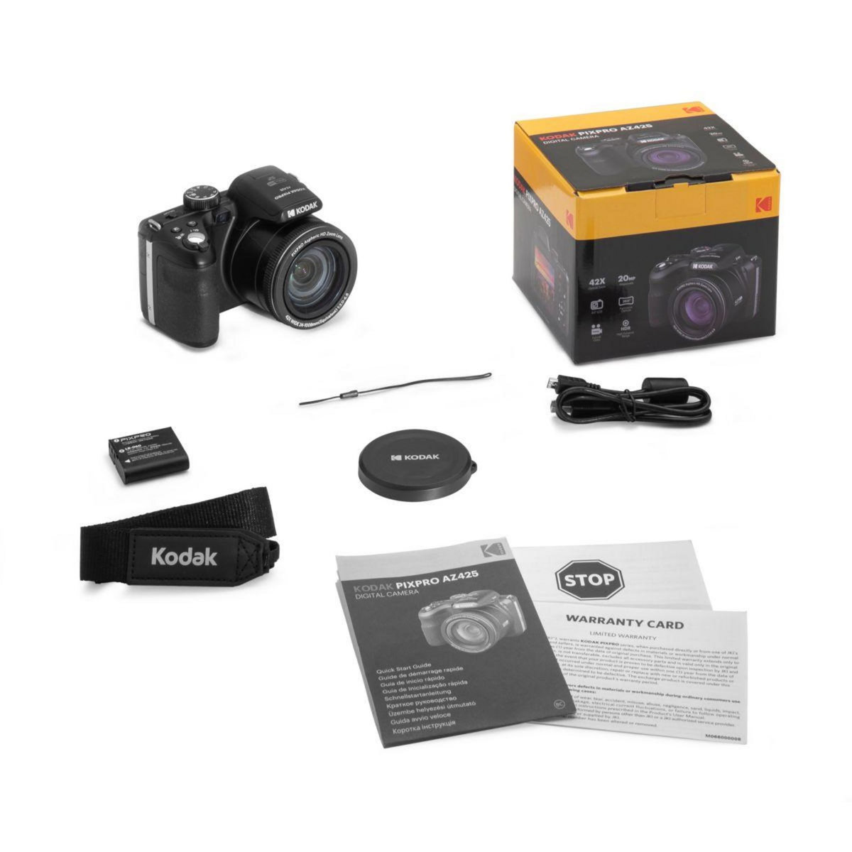 Kodak Appareil photo Bridge AZ425 Black + 1 Batterie + Etui