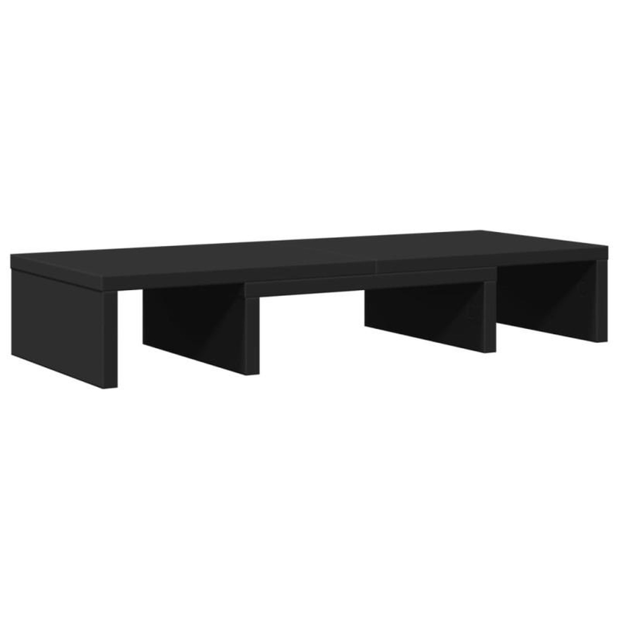 Voir la diapositive 6 : VIDAXL Support de moniteur réglable noir bois d ingénierie