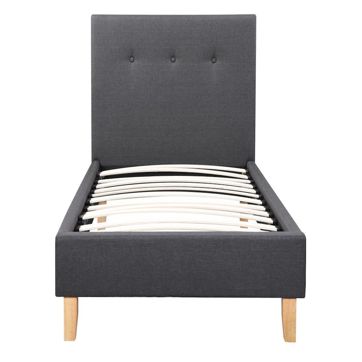 Habitat et Jardin Lit  Elise  - 90 x 190 cm - Gris foncé