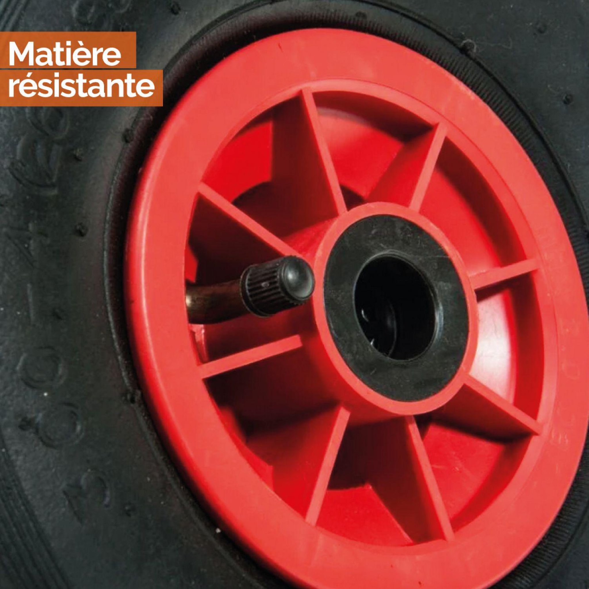 Voir la diapositive 3 : LINXOR Lot de 2 roues gonflables pour chariot 26 x 8.5  cm - Axe 25 mm