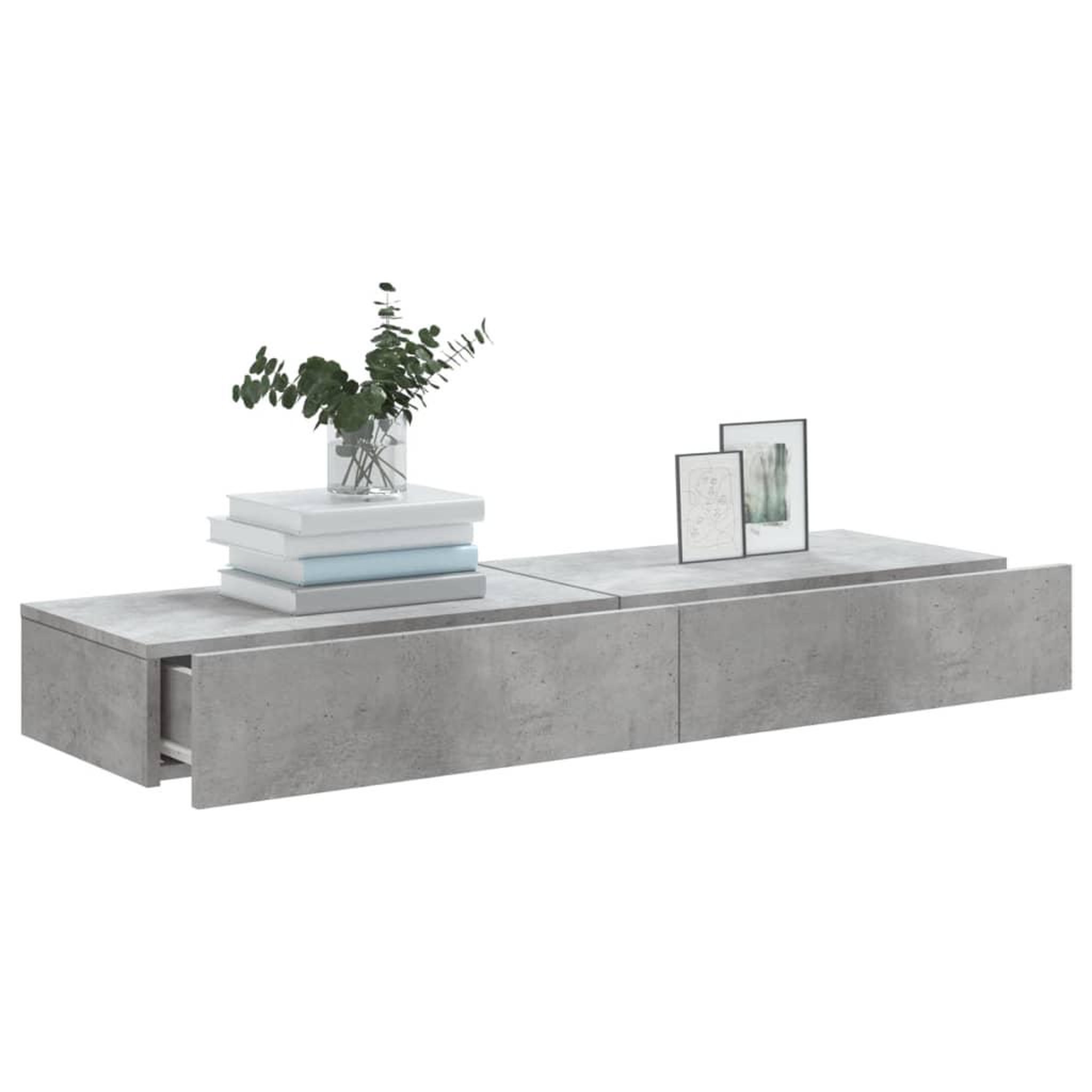 Voir la diapositive 5 : VIDAXL Meubles TV avec lumieres LED 2 pcs gris beton 60x35x15,5 cm