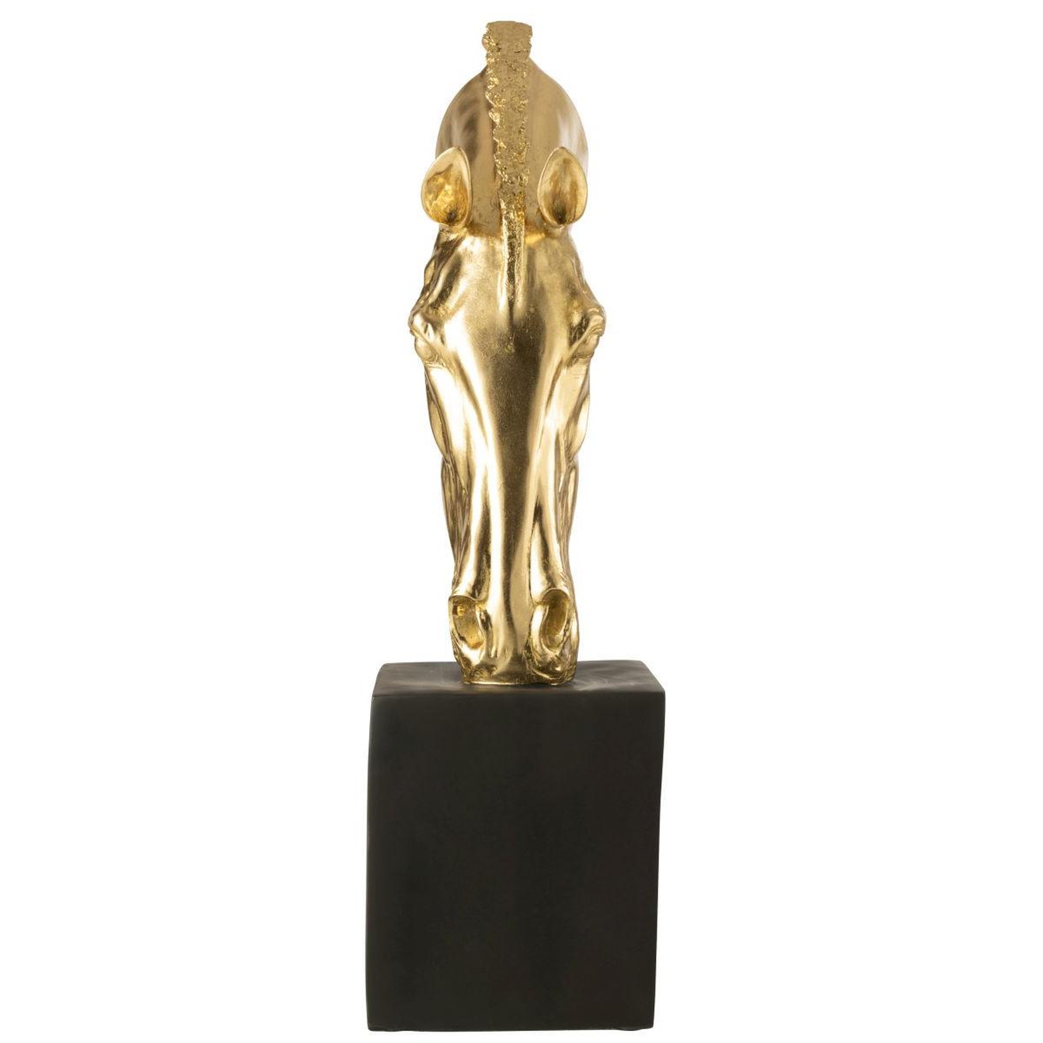 Voir la diapositive 2 : J-LINE Tête de cheval sur socle  hollywood  95cm doré