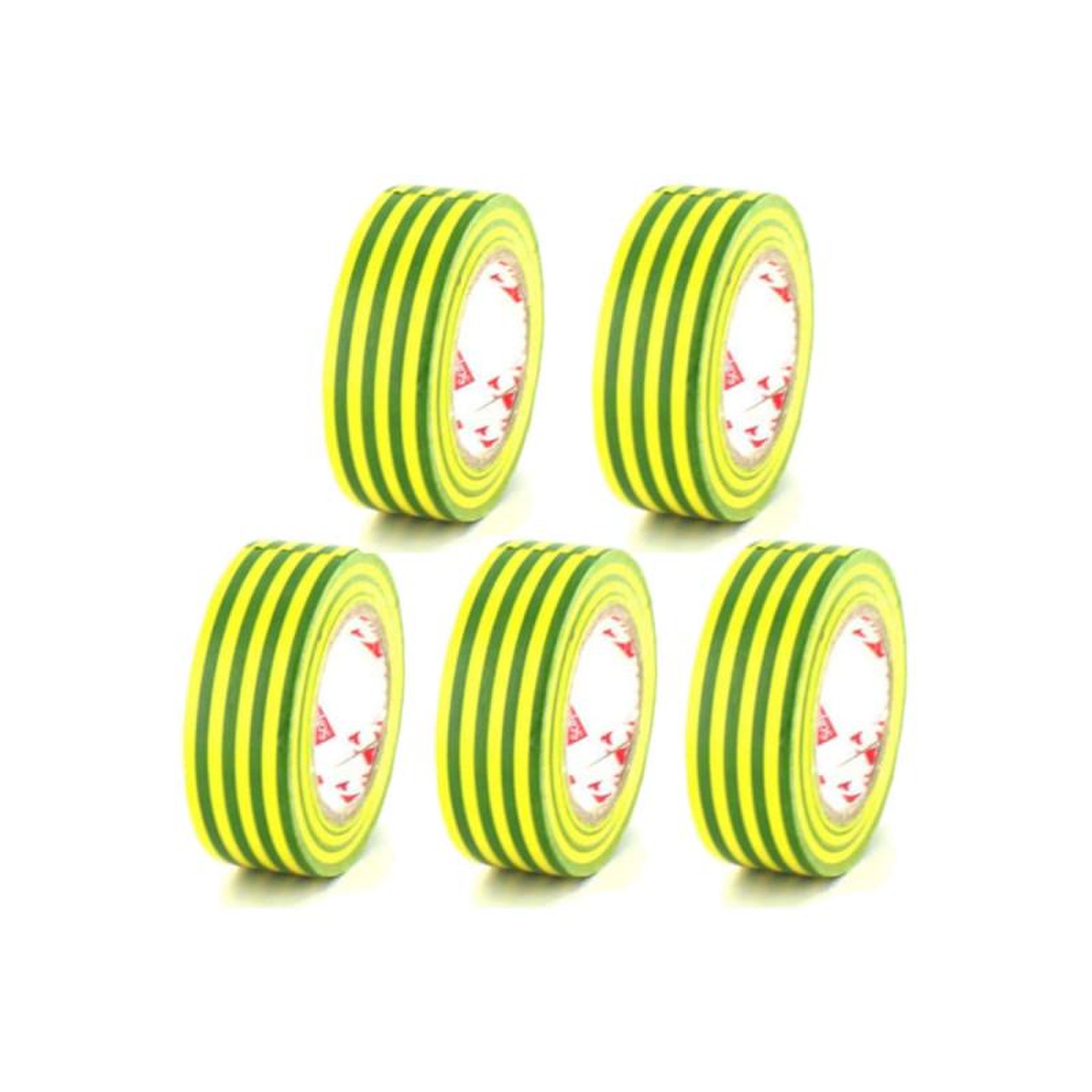Scapa Lot de 5 rubans adhésifs électriques scapa - pvc - jaune et vert - 15mm - 2702jv-15